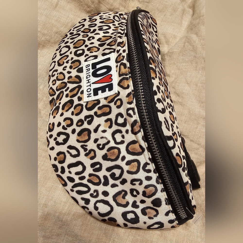 Brighton Wild Cat Leopard Print Crossbody Sling Belt Bag NWOT - Picture 7 of 16